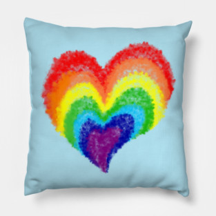 Rainbow Heart Pillow