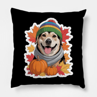 Autumn Fall Otterhound Dog Owner Thanksgiving Mom Dad Cozy Pillow