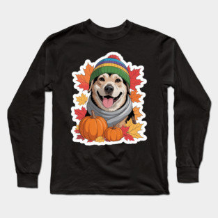 Autumn Fall Otterhound Dog Owner Thanksgiving Mom Dad Cozy Long Sleeve T-Shirt