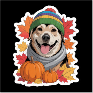 Autumn Fall Otterhound Dog Owner Thanksgiving Mom Dad Cozy Posters and Art