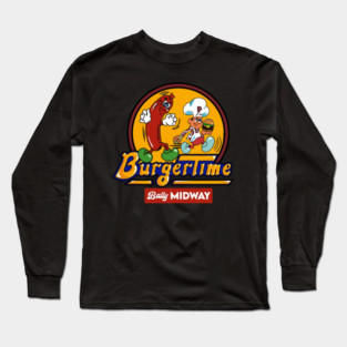 Burgertime  80S Arcade Game Long Sleeve T-Shirt