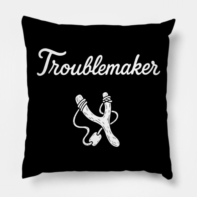 Troublemaker Rebellious Attitude Mischief Maker Pillow by Anticorporati