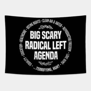Radical Left Agenda Political Funny Democrat Protest Tapestry