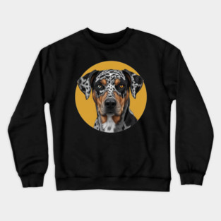 Catahoula Leopard Dog Heterochromia Art Crewneck Sweatshirt