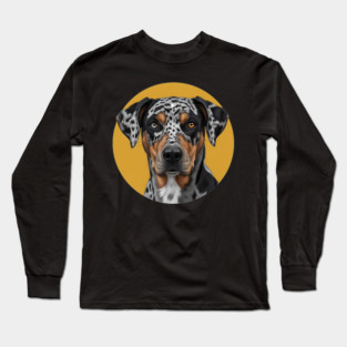 Catahoula Leopard Dog Heterochromia Art Long Sleeve T-Shirt