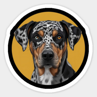 Catahoula Leopard Dog Heterochromia Art Sticker