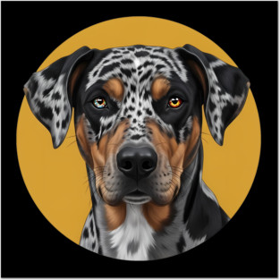 Catahoula Leopard Dog Heterochromia Art Posters and Art