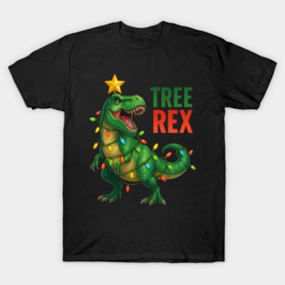 Funny Christmas Tree Rex Dinosaur – Holiday T-Rex Pajama Gift for Men Boys Kids T-Shirt
