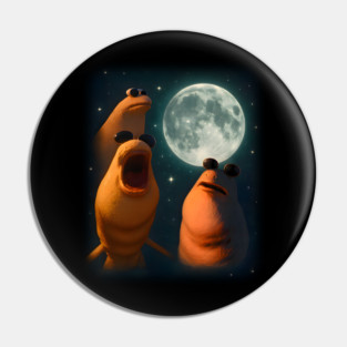 Three Marcus The Worm Howl at Moon Funny Marcus Meme Pin
