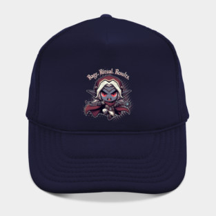 Rage Ritual Results - Chibi Dark Elf Sorcerer TTRPG Fantasy Tee Hat