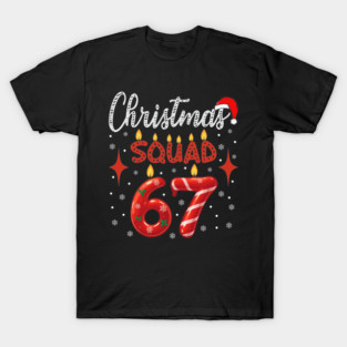 Funny 67 Meme Christmas Squad Humor Retro Holiday T-Shirt