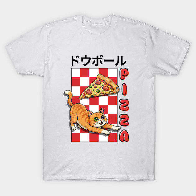 Kanji Pizza Kitty T-Shirt by Zachary's Store 3