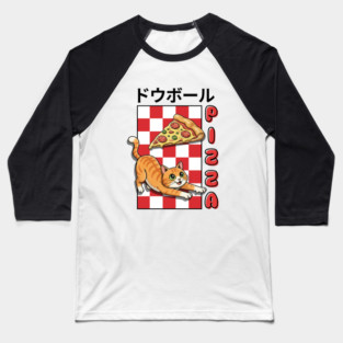 Kanji Pizza Kitty Baseball T-Shirt