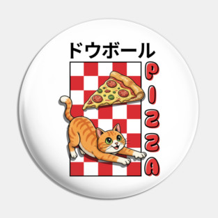 Kanji Pizza Kitty Pin