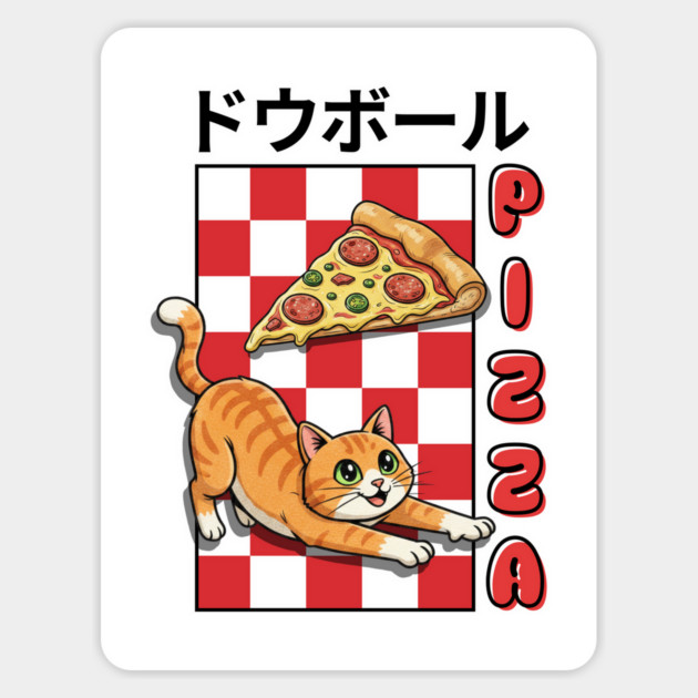 Kanji Pizza Kitty Sticker by Zachary's Store 3