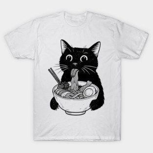 Cute Cat Eating Ramen T-Shirt
