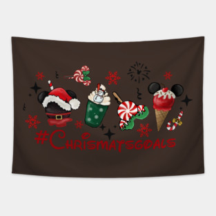 Christmas Goals Disney Characters Holiday Squad Tapestry