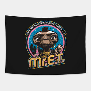Mr. E.T. - 80s Retro Vintage Mash-Up Tapestry