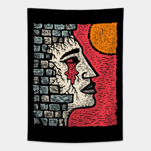 Surreal Grief - The Weeping Walls of Sorrow Tapestry