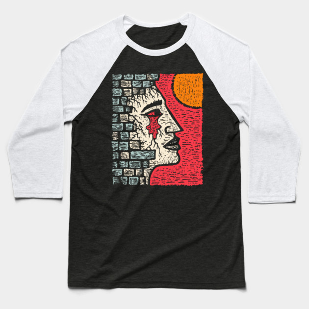 Surreal Grief - The Weeping Walls of Sorrow Baseball T-Shirt by TuncGK