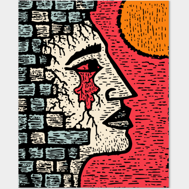 Surreal Grief - The Weeping Walls of Sorrow Wall Art by TuncGK