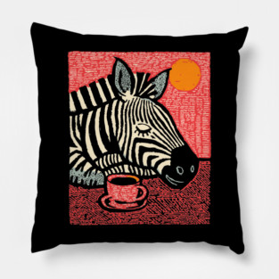 Whimsical Zebra - A Cozy Coffee Nap Pillow