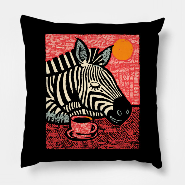 Whimsical Zebra - A Cozy Coffee Nap Pillow by TuncGK