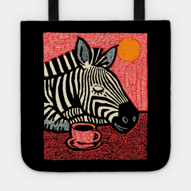 Whimsical Zebra - A Cozy Coffee Nap Tote by TuncGK