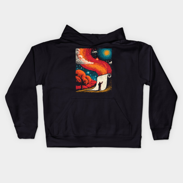 The Cosmic Scroll - Unrolling the Universe Kids Hoodie by TuncGK