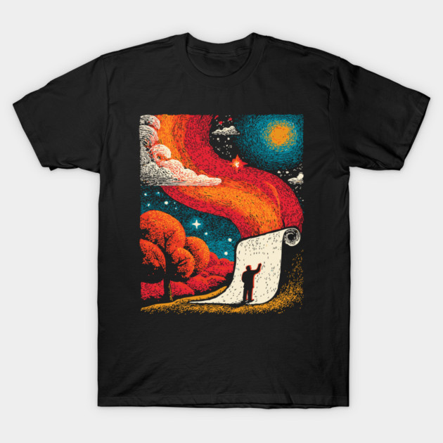 The Cosmic Scroll - Unrolling the Universe T-Shirt by TuncGK