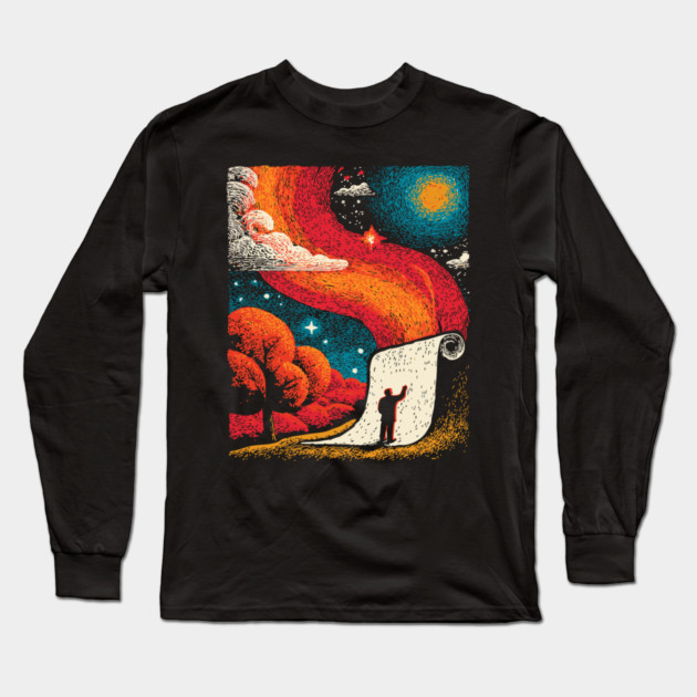 The Cosmic Scroll - Unrolling the Universe Long Sleeve T-Shirt by TuncGK
