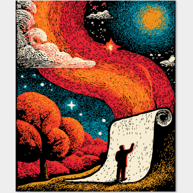 The Cosmic Scroll - Unrolling the Universe Wall Art by TuncGK