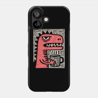 Absurdist Humor - The T-Rex Morning Coffee Phone Case