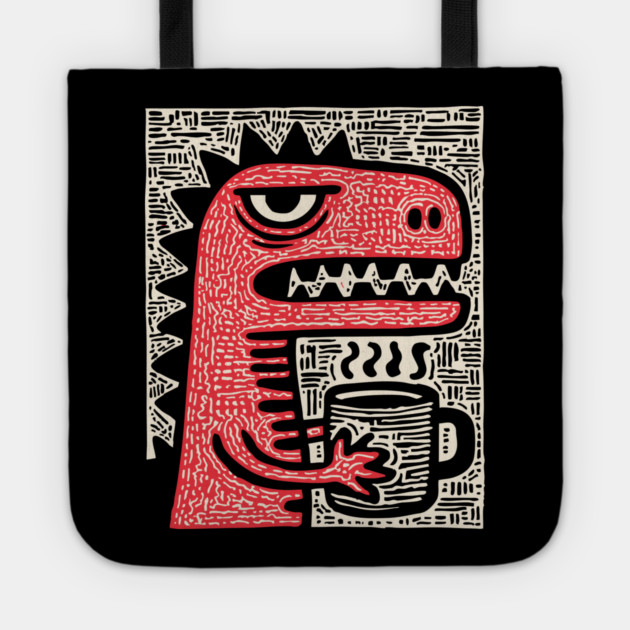 Absurdist Humor - The T-Rex Morning Coffee Tote by TuncGK