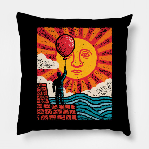 Whimsical Hope - Reaching for a Sunny Day Pillow by TuncGK