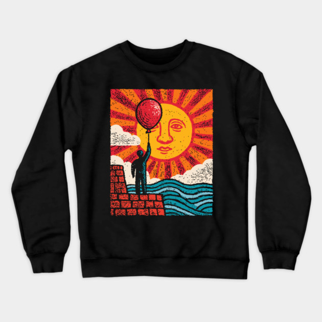 Whimsical Hope - Reaching for a Sunny Day Crewneck Sweatshirt by TuncGK
