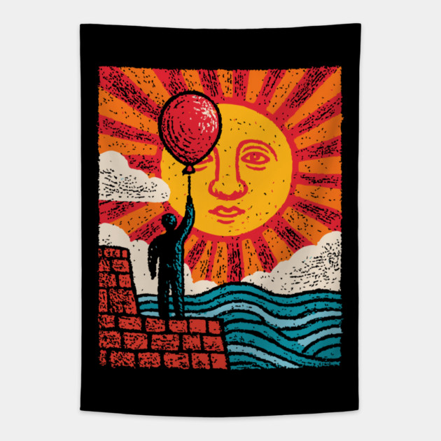 Whimsical Hope - Reaching for a Sunny Day Tapestry by TuncGK