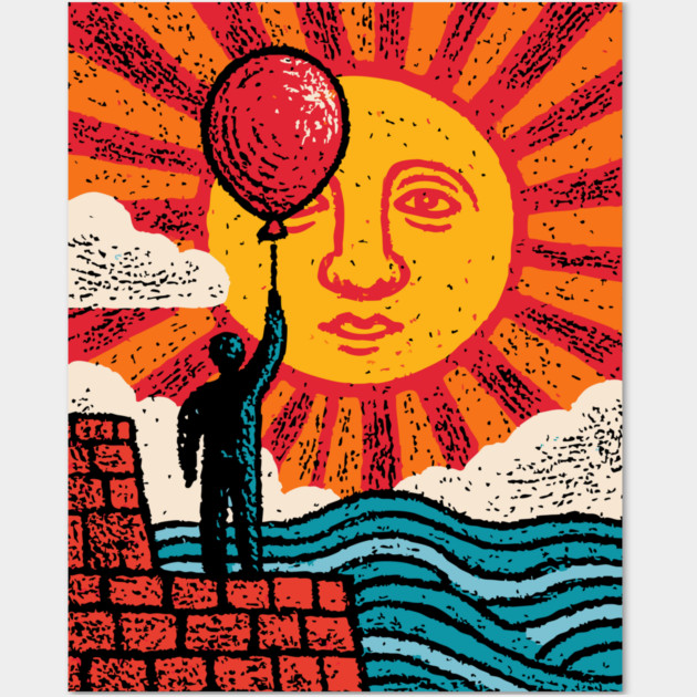 Whimsical Hope - Reaching for a Sunny Day Wall Art by TuncGK