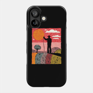 The Cosmic Shepherd - Taming the Yarn of the Universe Phone Case