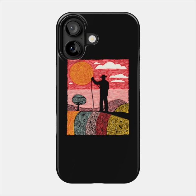 The Cosmic Shepherd - Taming the Yarn of the Universe Phone Case by TuncGK