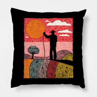 The Cosmic Shepherd - Taming the Yarn of the Universe Pillow