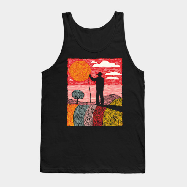The Cosmic Shepherd - Taming the Yarn of the Universe Tank Top by TuncGK