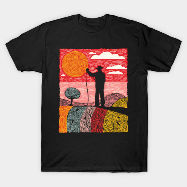 The Cosmic Shepherd - Taming the Yarn of the Universe T-Shirt by TuncGK