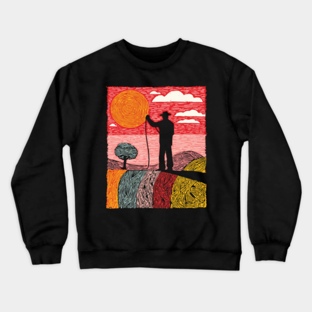 The Cosmic Shepherd - Taming the Yarn of the Universe Crewneck Sweatshirt by TuncGK