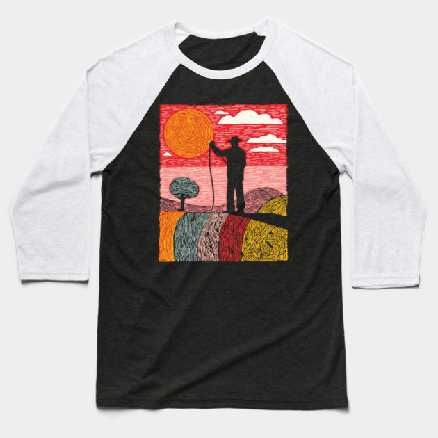 The Cosmic Shepherd - Taming the Yarn of the Universe Baseball T-Shirt by TuncGK