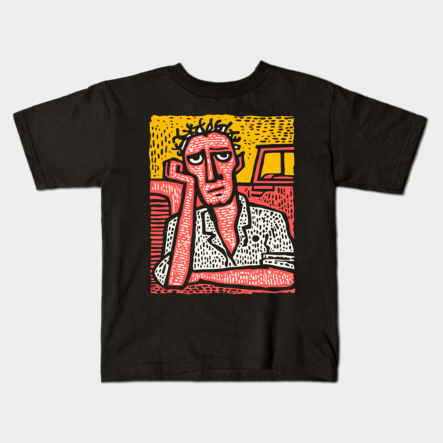 The Weary Farmer - A Portrait of Rural Burnout Kids T-Shirt by TuncGK
