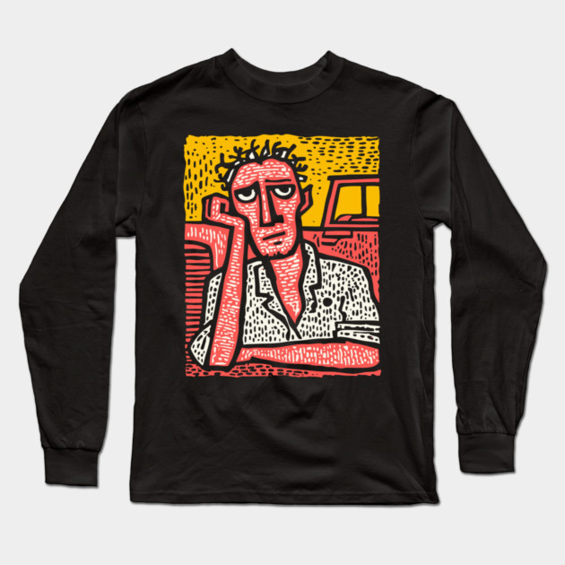 The Weary Farmer - A Portrait of Rural Burnout Long Sleeve T-Shirt by TuncGK