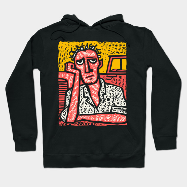 The Weary Farmer - A Portrait of Rural Burnout Hoodie by TuncGK