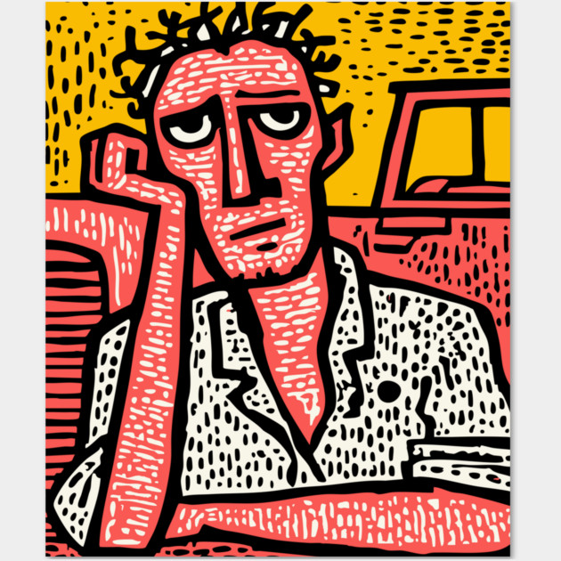 The Weary Farmer - A Portrait of Rural Burnout Wall Art by TuncGK