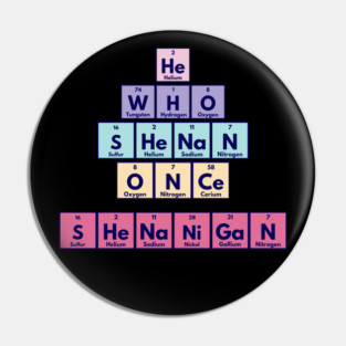 He Who Shenan Once Shenanigan Periodic Element Tiles Funny Pin